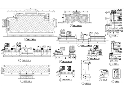 花钵栏杆详图 施工图