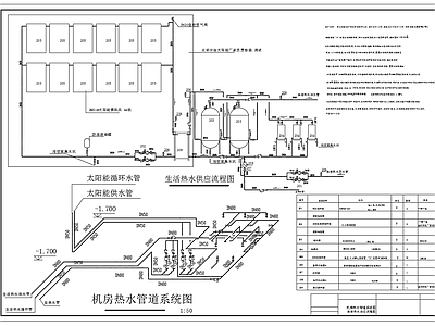 太阳能结合电辅助加热系统 施工图