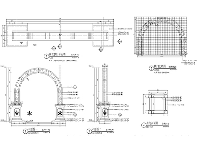 铁艺景观拱门 施工图 通用节点