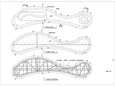 不规则休闲廊架详图 施工图