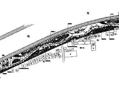 滨河景观绿带设计图纸 休闲景观