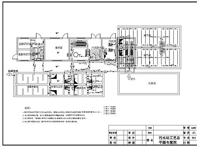 医院污水处理站平面图及管道系统 施工图