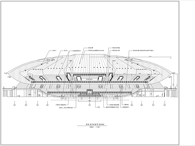 圆形体育馆建筑 施工图