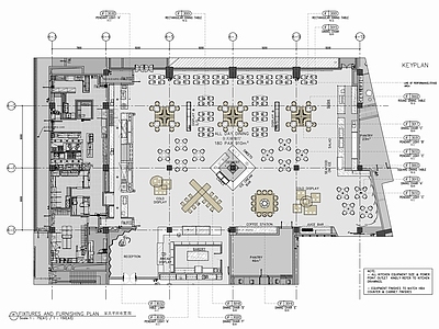 1100㎡西餐厅室内 施工图