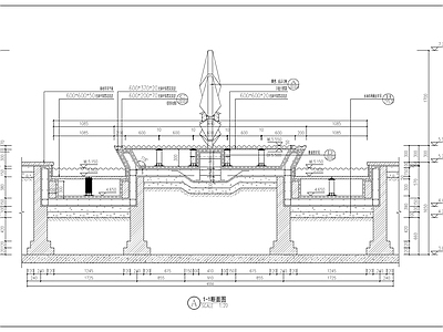 新中式雕塑跌水水景 施工图