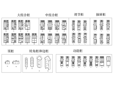 标准衣柜立面 图库