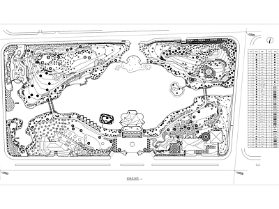公园景观植物配置平面图