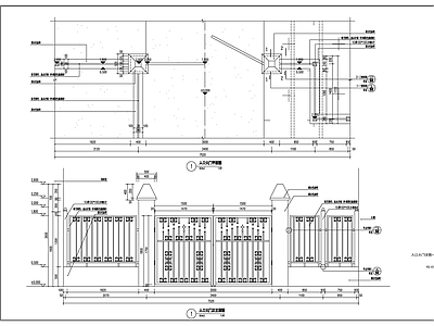 最新小区庭院金属铁艺大门 施工图 通用节点