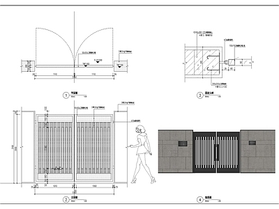 现代风格庭院门 施工图 通用节点