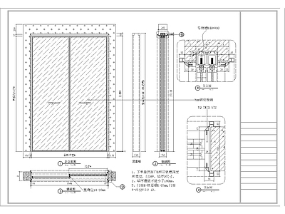 铝合金玻璃移门 施工图 通用节点