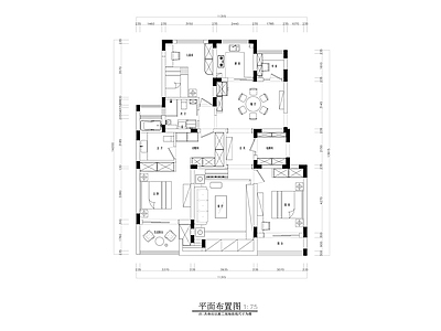 新中式130平米大平层室内精装修 施工图