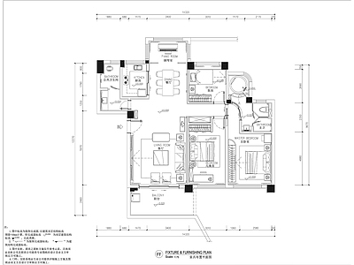 现代简约130平米大平层室内精装修 施工图