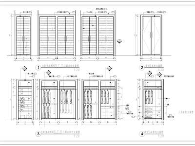 主卧室衣柜详图 施工图 柜类
