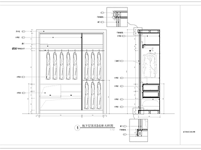 客房衣柜详图 施工图 柜类