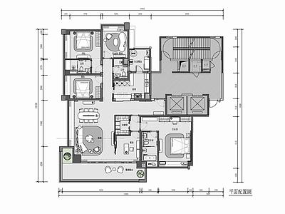 160㎡四居室家装大平层室内装修 施工图