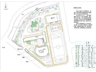 某小学绿化植物配置平面图