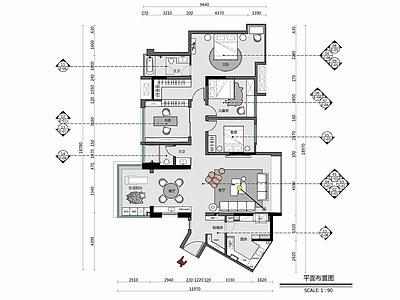 150㎡家装大平层室内 施工图