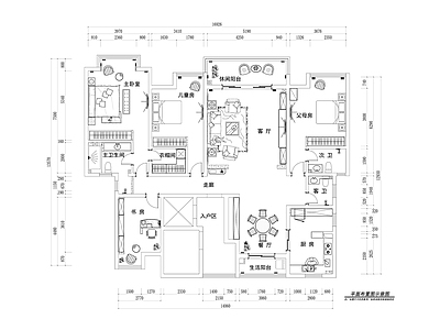 美式180平米大平层精装修 施工图