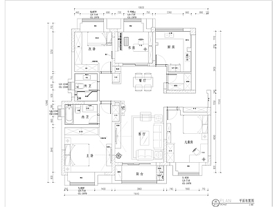 现代四室两厅140平米大平层精装修 施工图