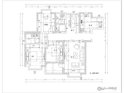 美式140平大平层室内装修 施工图