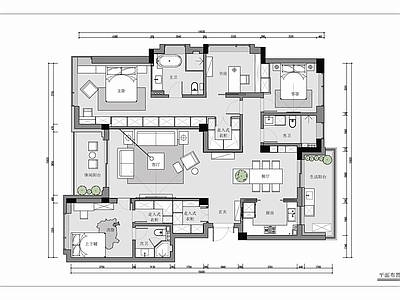 160㎡大平层家装室内 施工图