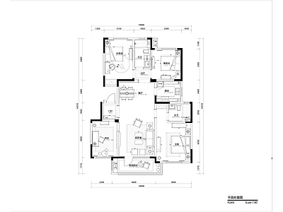 现代150平米四室两厅大平层室内装修 施工图