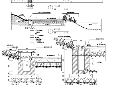 景观截水沟做法 施工图