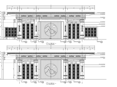 新中式小区入口大门 施工图