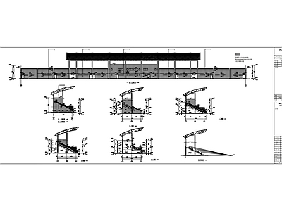 膜结构中学体育场看台结构 施工图