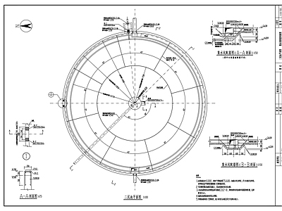 大型污水处理池二沉池结构 施工图