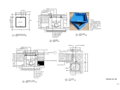 标准装饰井盖排水沟及落水口详图 施工图