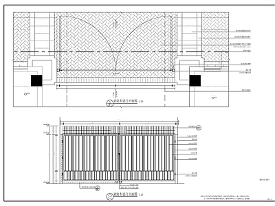 消防通道铁艺门 施工图 通用节点
