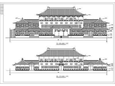 仿古车站建筑 施工图