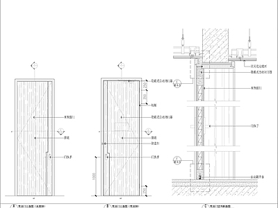 客房门套安装节点 施工图 通用节点