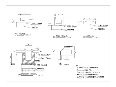 道路排水沟常用做法 施工图