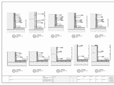 踢脚线与各类墙面装饰收口详图 施工图