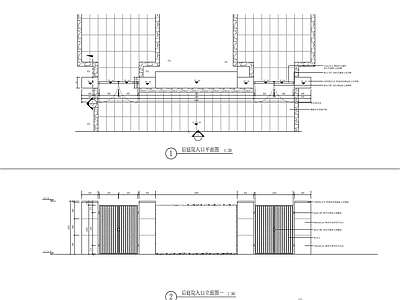 现代别墅庭院入户铁艺门 施工图 通用节点