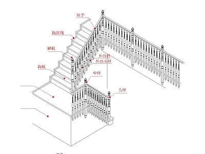 水泥基础楼梯详图 施工图