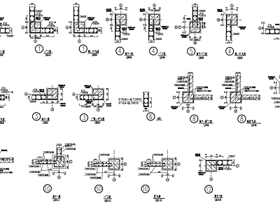 常见类型梁柱加固节点  施工图 建筑通用节点