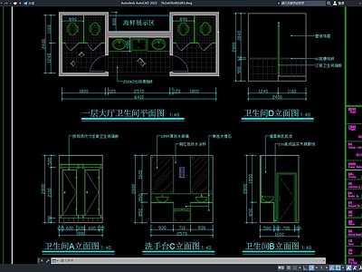 公共卫生间室内 施工图