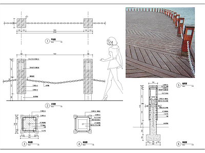 滨水栏杆 施工图