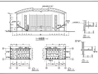 小型体育馆建筑 施工图