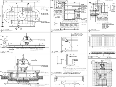 欧式水钵水景 施工图