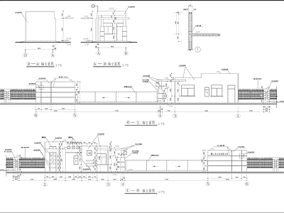 现代住宅小区大门门卫传达室围墙及结构 施工图