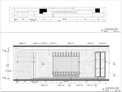 电视沙发背景墙节点 施工图