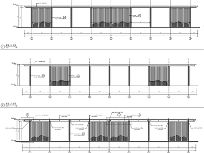 新中式示景观钢结构铝板廊架 施工图