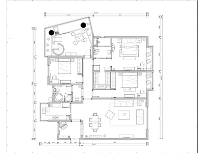 欧式130平米三室两厅大平层样板间室内装修 施工图