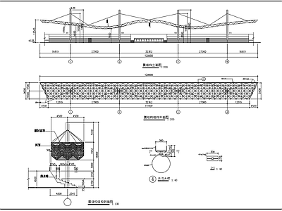 钢柱支撑张拉膜结构看台节点 施工图