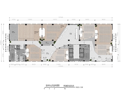 1200㎡培训中心平面图 含PSD