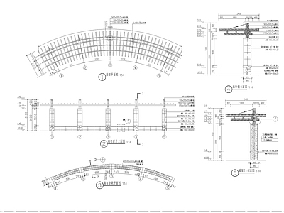 弧形廊架 施工图